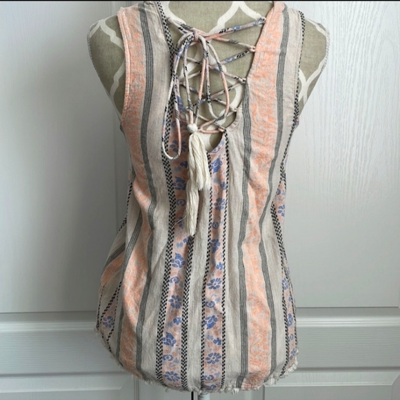 Boho Anthropology Blu Pepper Sleeveless Top Small - Picture 5 of 10